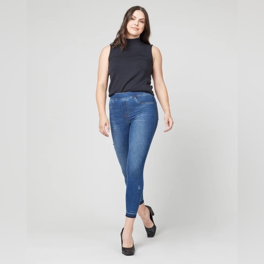 Spanx Distressed Ankle Skinny Jeans, Medium Wash